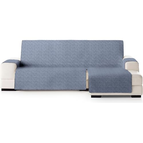 ECOMMERC3 - Chaise Longue Sofa Cover Normal Right - Versatile Fit and Easy to Place - Blue Right Chaise Longue Sofa Cover Ideal for Partial Protection and Use with Pets