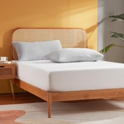 Sonive Fitted Sheet, 160 x 200 cm, Elastic Bed Sheet, Large Fitted Sheet, 30 cm, Extra Deep Pockets, White