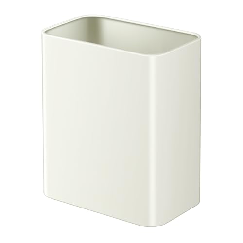 TIPGO Small Metal Trash Can, 2.1 Gallon Slim Trash Can for Bathroom, Wastebasket Garbage Bin for Bedroom, Office, Kitchen, Under Sink (Cream)