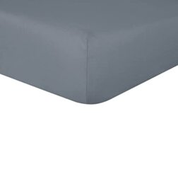 Sleepdown 100% Pure Cotton Deep Fitted Sheet Warm Cosy Breathable Super Soft Bedsheet Bed Linen 32cm Extra Deep Pockets - Slate - Super King,5056557500734