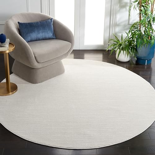 Safavieh Modern Rug for Living Room, Dining Room, Bedroom - Whisper Collection, Short Pile, in Ivory, 201 x 201 cm