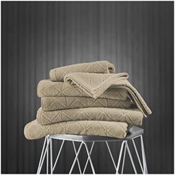 GC GAVENO CAVAILIA Luxury Egyptian Cotton 2 Pack Super Soft 600 GSM Geo Triangle Absorbent Bath Towel, 70X120 Cm, Natural