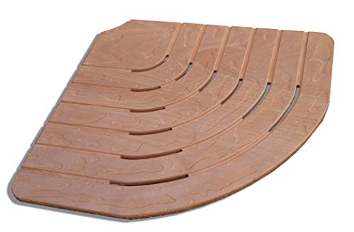 CASTELMERLINO 115 Corner Shower Tray in Marine Plywood from Okumè Side 74 cm for Shower Trays 90 cm Side