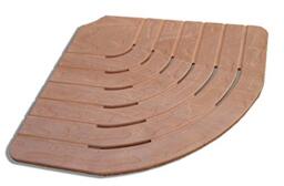 CASTELMERLINO 115 Corner Shower Tray in Marine Plywood from Okumè Side 74 cm for Shower Trays 90 cm Side
