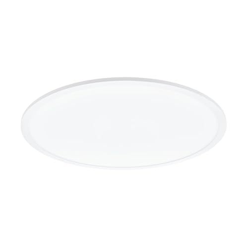 "Eglo LED Ceiling Light Panel Sarsina, dimmable Ceiling lamp Made of White Aluminium and Plastic, Flush Mount Kitchen Lighting, Neutral White, Ø 24"""