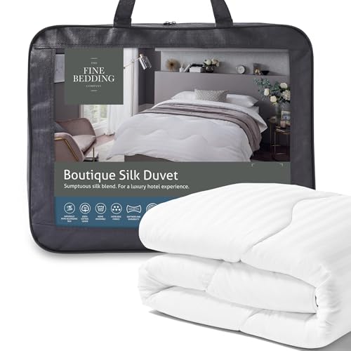 The Fine Bedding Company Boutique Silk King Size Duvet 4.5 Tog – Lightweight Summer Duvet with Recycled Eco Smartfil® and Pure Silk Blend, Washable, Hotel Quality Quilt – King Bed Size