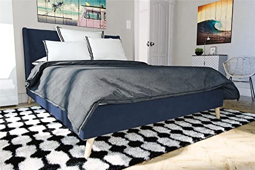 Novogratz Her Majesty Bed Blue Linen Double