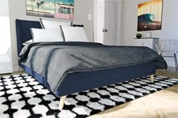 Novogratz Her Majesty Bed Blue Linen Double