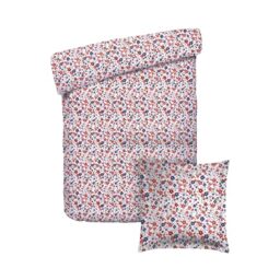 Pure Cotton 2-Piece Single Bed Linen – Duvet Cover 135 x 200 cm and 1 Pillowcase 80 x 80 cm – 100% Cotton Satin, 80 Thread Count – Oeko-TEX Certified – Orlane – Blue