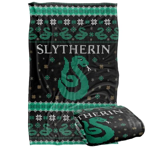 Harry Potter Slytherin Ugly Christmas Sweater Silky Touch Super Soft Throw Blanket 91 x 147 Cm