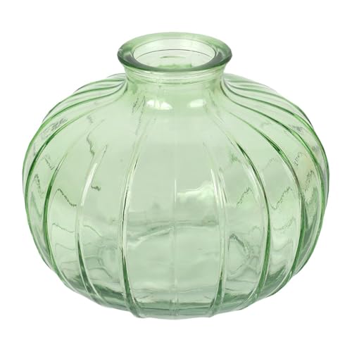 Talking Tables Green Glass Bud Vase for flowers, stylish single stem elegant wedding table centrepiece decorations window sill decor, garden parties, summer dining, mantle styling, and gifting 8cm