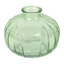 Talking Tables Green Glass Bud Vase for flowers, stylish single stem elegant wedding table centrepiece decorations window sill decor, garden parties, summer dining, mantle styling, and gifting 8cm