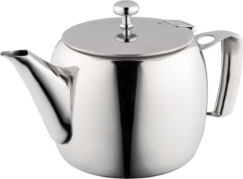 Grunwerg Universal 9000 Series 18/8 Stainless Steel Mirror Polished Tea Pot with Cool Touch Hollow Handle, 40oz