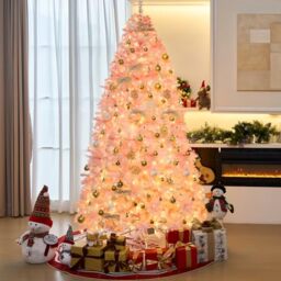 7.5ft Pink Artificial Christmas Tree for Holiday Carnival Home Party Decoration for Home, Office, Party Decoration Indoor Outdoor