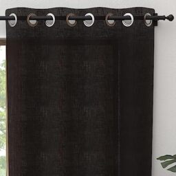 Soleil d'ochre Pure Cotton Eyelet Curtain 135 x 250 cm Panama Black