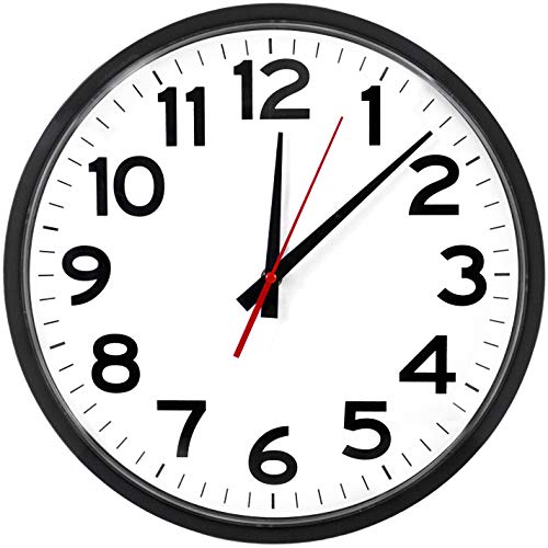 "The Ultimate Wall Clock, 14"" Atomic Wall Clock, Black, Easy to Read, Perfect for Home, Office, School, Indoor/Outdoor…"