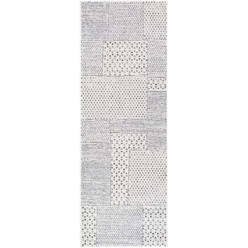 Livabliss x Galey Alix Shaggy Rug - Modern Runner Rugs Living Room, Hallway 80x220 cm, Soft Shaggy Rugs for Bedroom - Neutral Boho Fluffy Rug, Easy Care Plush Thick Pile - Ivory, Black