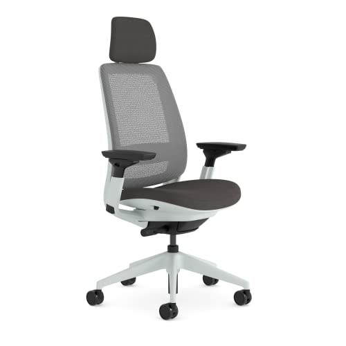 Steelcase Series 2 Ergonomic Office Chair With LiveBack Lumbar Support, 4D Armrests, Adjustable Headrest Nickel/Anthracite Made in Europe