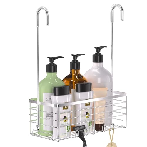 YUOROS Shower Caddy Hanging, Over the Door Shower Organizer Rack 304 Stainless Steel Rustproof