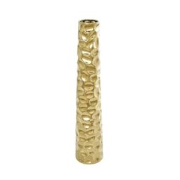 "Deco 79 Ceramic Geometric Bubble Vase with Concaved Circles, 8"" x 8"" x 39"", Gold"