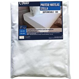 COLAS NORMAND - Waterproof Mattress Protector - 70 x 140 cm - OCS Certified Organic Cotton - Soft and Resistant - 27 cm Flaps 100% Organic Cotton Stretch