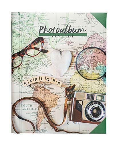 Grupo Erik Photo Album Self Adhesive - Travel Vintage - 9x12 inches - 24x32 cm, 15 Double Sided Pages - Polaroid Photo Album, Scrapbook, Memory Book, Travel Gift Ideas
