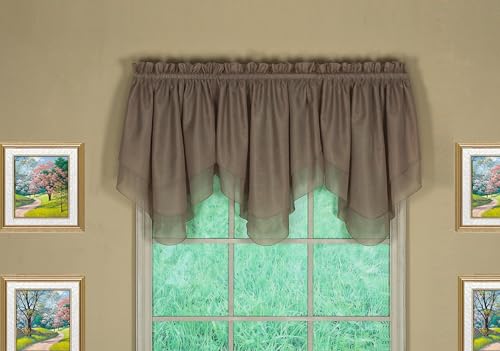 "Today's Curtain Emelia Original Voile Ascot 25"", Taupe, 40"" W x 25"" L"