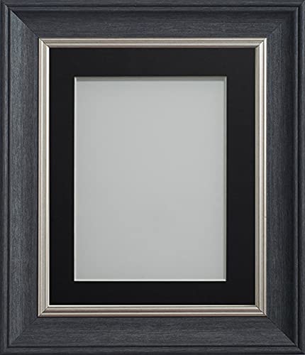 Frame Company Drummond Range Charcoal 7x5 inch Picture Photo Frame with Black Mount for Image 6x4 inch * Choice of Sizes* Fitted with Real Glass