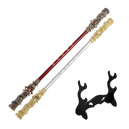 Santiccipa 2pcs Monkey King Staff, Golden Cudgel Game Room Decor, Home Statue Crafts, Perfect for Collecting and Gifts (Large Golden Cudgel)
