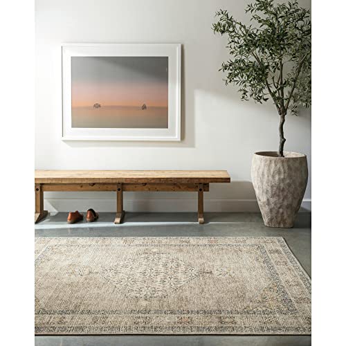 Livabliss x Becki Owens Lila Vintage - Area s Living Room 120x170 cm, Hallway, Bedroom - Chic Neutral Scandi, Traditional Boho Style, Natural Easy Care Pile - Ivory, Amber, Grey