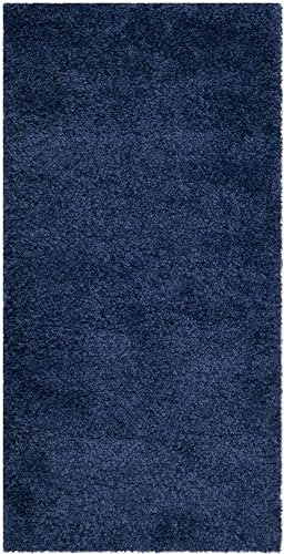 "Safavieh Shaggy Rug for Living Room Dining Room Bedroom - Milan Shag Collection High Pile Navy 24"" X 36"""