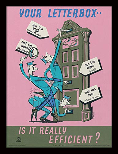 Postal Museum (Your Letter Box - is It Really Efficient? By Martin Aitchinson 1958) Framed 30 x 40cm Print