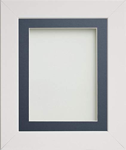 Frame Company Watson Range White 30x20 inch Picture Photo Frame with Blue Mount for Image A2 *Choice of Sizes* Fitted with Perspex