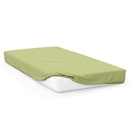 Soleil d'ocre Plain Fitted Sheet, Cotton, Green, 60 x 120 cm
