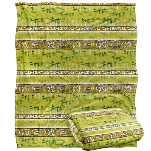 Jq Licensing - Jl-Jp Tiki Tropical Yellow Pattern Silky Touch Super Soft Throw Blanket 152 X 127 Cm