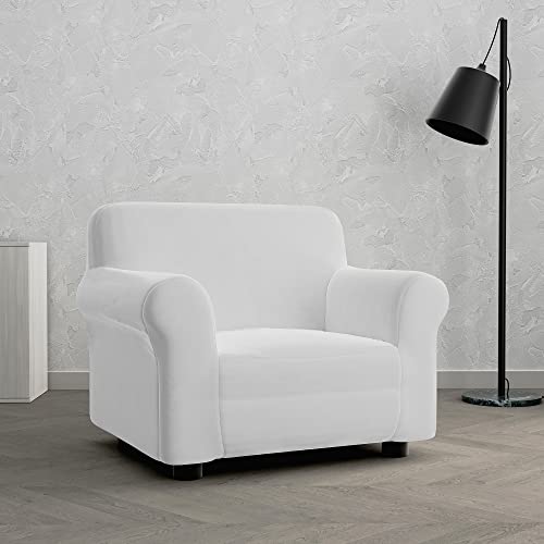 Italian Bed Linen Dahlia elastic sofa cover, 92% polyester + 8% elastometer, Light Grey, 1 PLACE