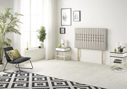 Somnior Beds Bed Centre Galaxy Small Double 82cm Plush Silver Headboard With Wooden Struts