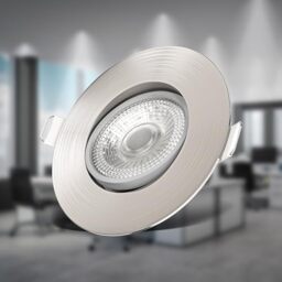 B.K.Licht LED Recessed Spotlights, Set of 3 Extra-Flat Downlights, Adjustable, Ceiling Cut-Out Ø68mm/2.6in, 4.9W LED modules, 480Lm, Warm White Light 3000K, IP23 Ceiling Spots, 230V
