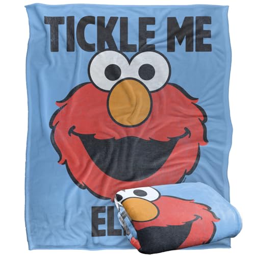 Sesame Street Tickle Me Elmo Tickle Me Silky Touch Super Soft Throw Blanket 152 X 127 Cm
