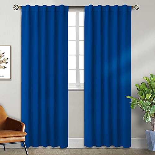 BGment Blackout Curtains with Rod Pocket and Back Tab for Bedroom, Thermal Insulated, Room Darkening Curtains for Living Room, 2 Window Curtains (42 x 84 inches, Classic Blue)
