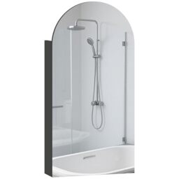 HOMCOM Bathroom Mirror Cabinet Wall Mounted Modern 40 x 12 x 80 cm Black