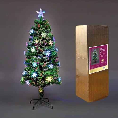 3ft 90cm Snowflake LED Fibre Optic Christmas Tree xmas Lights Decoration Decor
