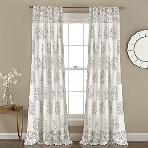 "Lush Decor Curtains Room Darkening Window Panel Set for Living, Dining, Bedroom (Pair), Polyester, Grey, 52"" W x 84"" L (Pack of 1)"