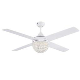 Westinghouse Lighting 72262 Kelcie, Contemporary Ceiling Fan with Light and Remote Control, 132 cm, White Finish, Crystal Jewel Shade