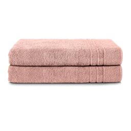 Komfortec Set of 2 Sauna Towels - 70 x 200 cm - 100% Cotton - XXL - Soft, Large Terry Towel, Quick Dry, Pink