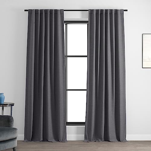 HPD Half Price Drapes Bellino Blackout Curtain, Armour Grey, 50 x 84