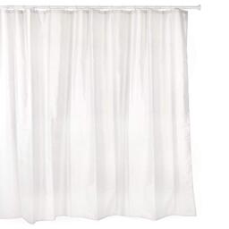 TATAY Bathroom curtain made of water-repellent polyester, washable, avoids humidity, in white colour, satin finish. Includes rings