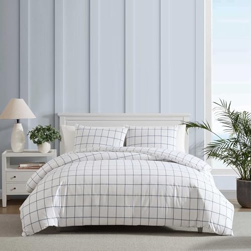 Nautica - King Duvet Cover Set with Shams, Soft & Lightweight Bedding - Duvet Cover & 2 Matching Shams Included, Button Closure, Corner Ties, Soft Comfort, Machine Washable