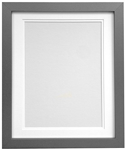 "H7 Silver Picture Photo Frame With White Mount A4 for Pic Size 9""x6"""