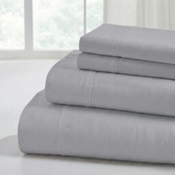 Modern Threads Soft Microfiber Solid Sheets - Luxurious Microfiber Bed Sheets - Includes Flat Sheet, Fitted Sheet with Deep Pockets, & Pillowcases Stone Twin